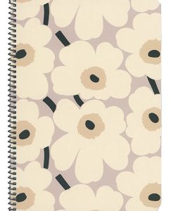Kierrevihko A5/40L Marimekko Unikko harmaamusta