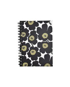 Muistikirja A5 kierre Marimekko Unikko musta