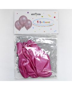 Ilmapallo metalli pinkki 8 kpl