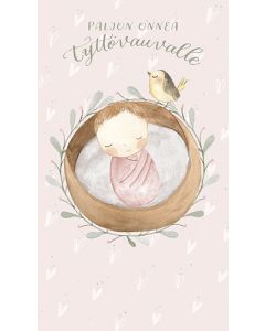 2-osainen vauvakortti tyttö