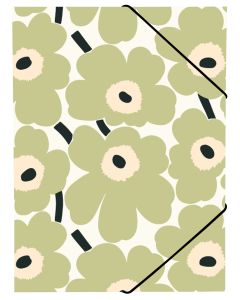 Kulmalukkokansio Marimekko Unikko vaaleanvihreä