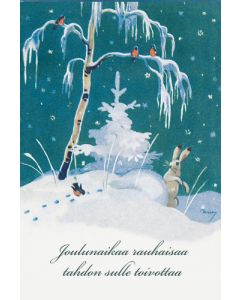 2-osainen joulukortti Martta Wendelin
