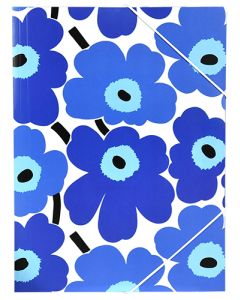 Kulmalukkokansio Marimekko Unikko sininen