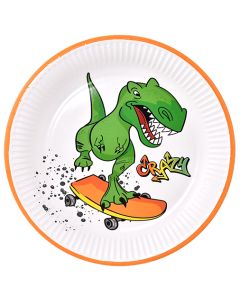 Kartonkilautanen 23cm Crazy Dino 8kpl