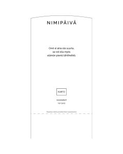 1-lok Nimipäivä riviopaste
