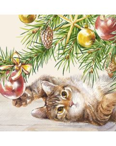 Servetti 25cm CHRISTMAS CAT kerma