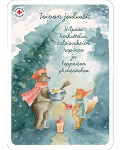 Joulukortti Suomen Punainen Risti postimaksu maksettu
