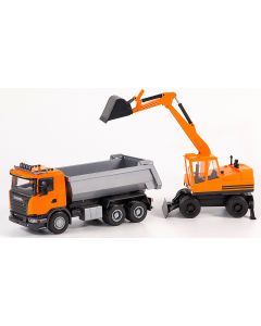 EMEK Scania maansiirtoauto + kaivuri setti