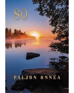 2-osainen onnittelukortti 80 v
