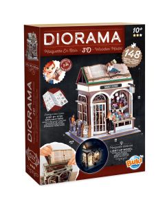 Diorama kirjakauppa pienoismalli