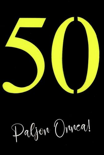 2-osainen onnittelukortti 50 v