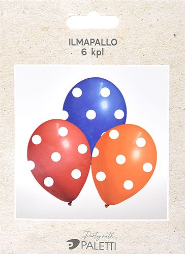 Ilmapallo pilkuilla 6 kpl NTO P104