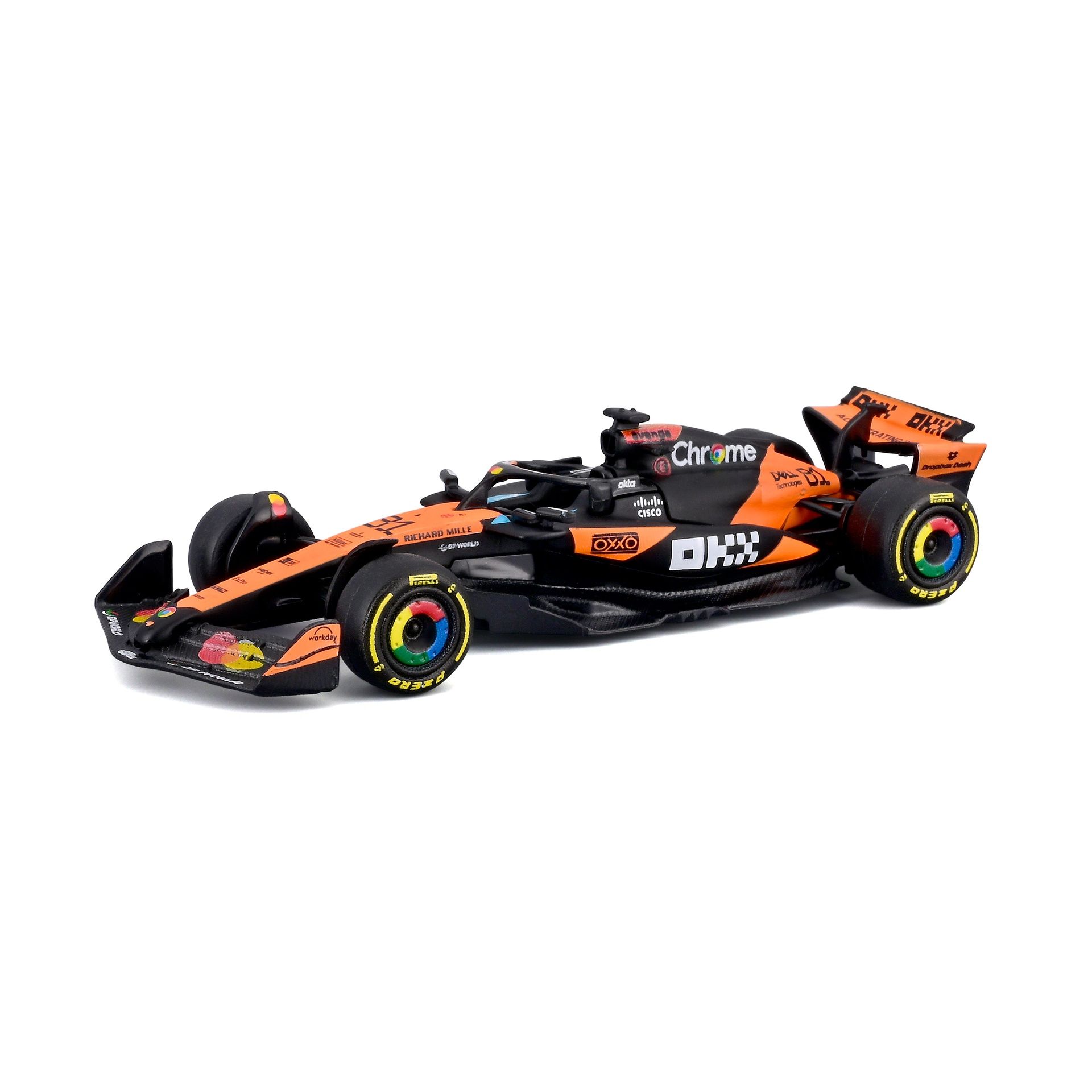 Bburago 1:64 Formula 1 -autot. Laj. sis. 2025 F1 -autot (Ferrari, RedBull, McLaren, Mercedes), 12 kpl dsp