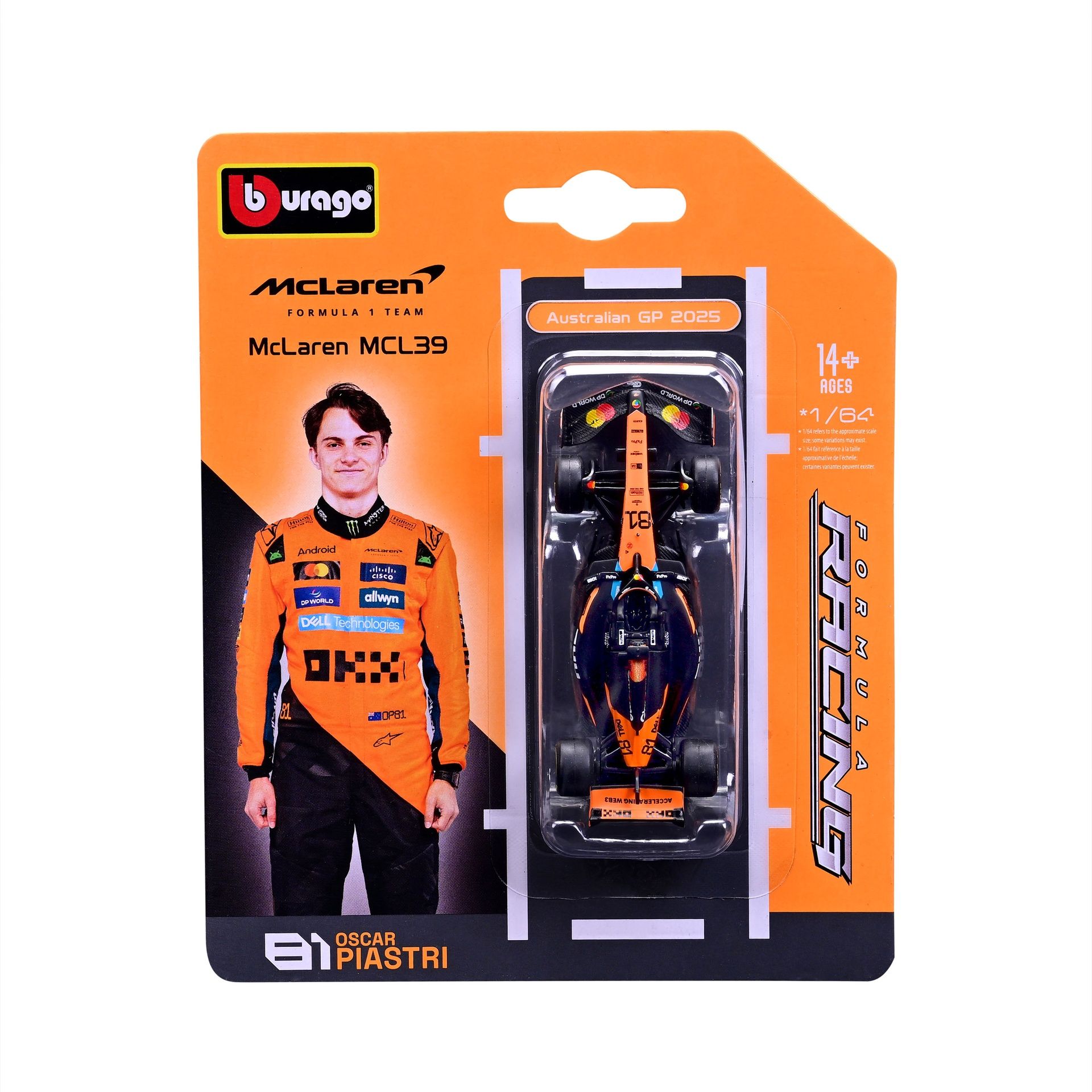 Bburago 1:64 Formula 1 -autot. Laj. sis. 2025 F1 -autot (Ferrari, RedBull, McLaren, Mercedes), 12 kpl dsp