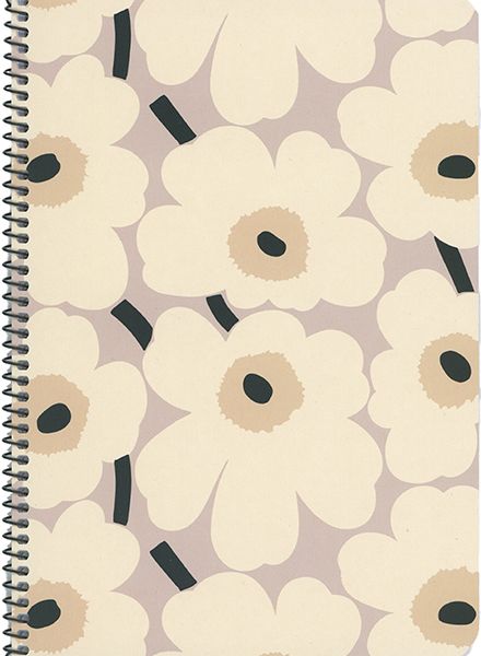 Kierrevihko A5/40L Marimekko Unikko harmaamusta