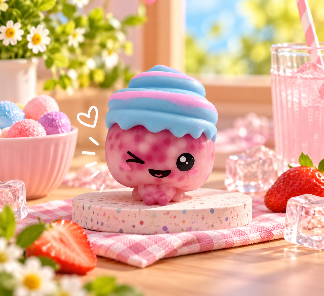 Kawaii fruit lolly squeezy, 6 cm