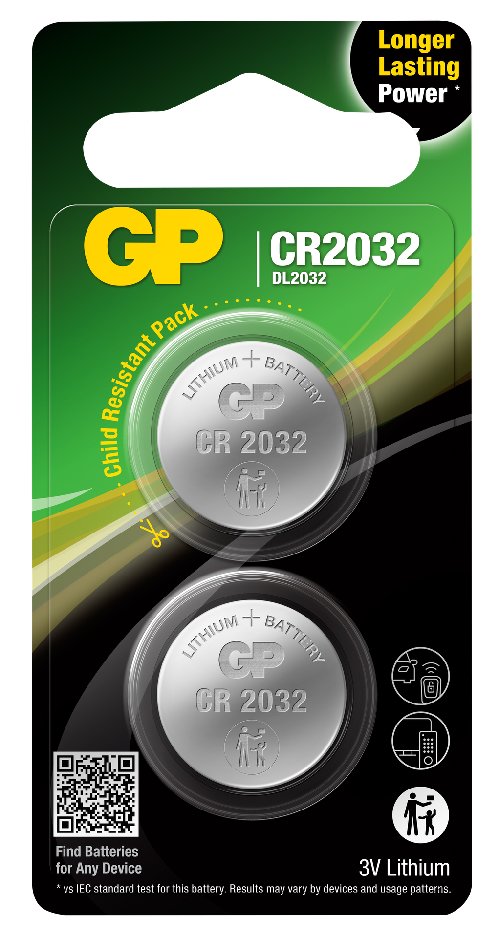 GP Lithium nappiparisto CR2032 2kpl
