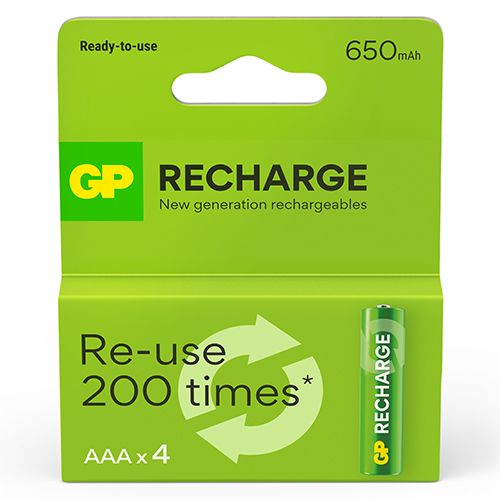 GP Recharge ladattava akku AAA 650mAh 4kpl