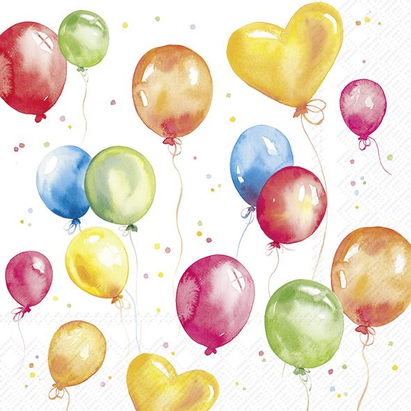 BIRTHDAY BALLOONS Lautasliina 33cm