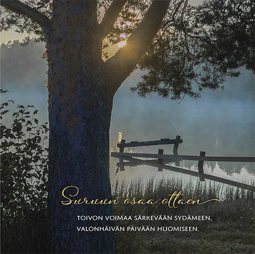 2-osainen adressikortti Ranta Muistiliitto osanotto