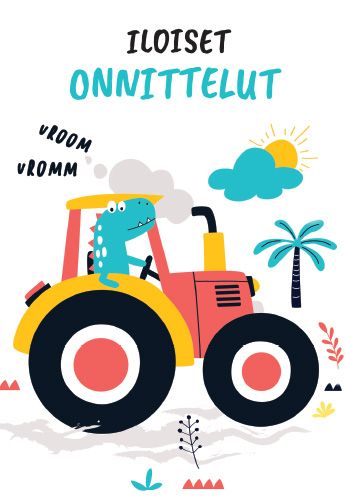 2-osainen lasten onnittelukortti