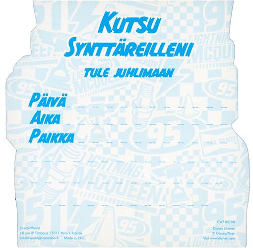 Kutsukortti Disney Cars