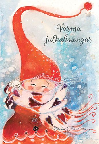 2-osainen joulukortti ruotsinkielinen Minna Immonen