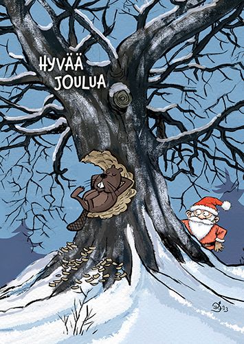 Joulukortti Kamala luonto