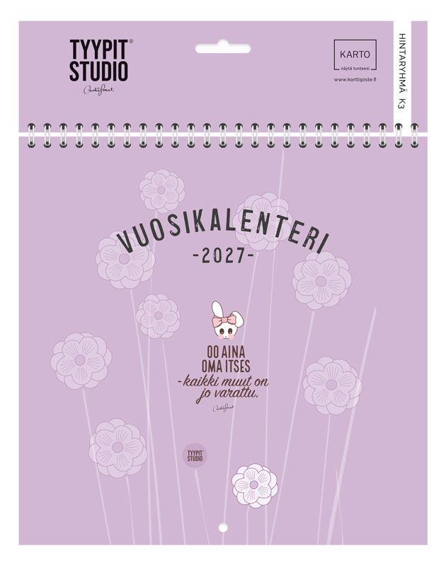Seinäkalenteri 2027 Tyypit