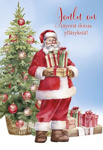 2-osainen joulukortti Syöpäpotilaat postimaksu maksettu