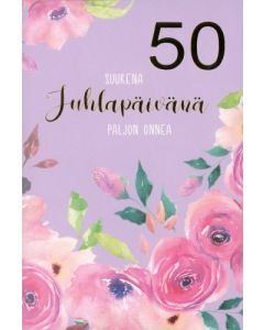2-osainen onnittelukortti 50 v