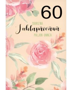 2-osainen onnittelukortti 60 v