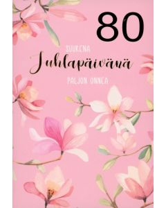 2-osainen onnittelukortti 80 v