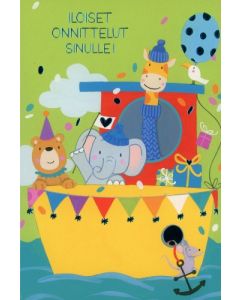 2-osainen lasten onnittelukortti