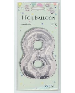 Folioilmapallo numero 8, 1 kpl