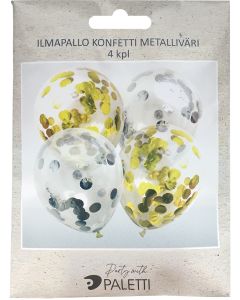 Ilmapallo konfetti metalliväri 4kpl