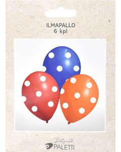 Ilmapallo pilkuilla 6 kpl NTO P104