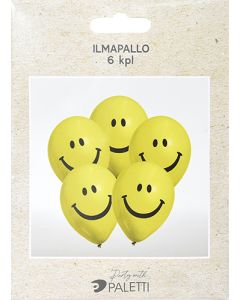 Ilmapallo Smiley 6 kpl