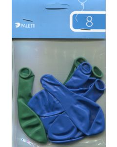 Ilmapallo, vihreä/sininen 8 kpl KSM