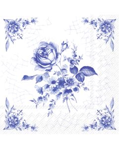 ROSE ON TILE white blue 33cm