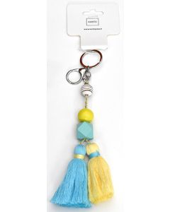 Avaimenperä helmi keltainen turkoosi