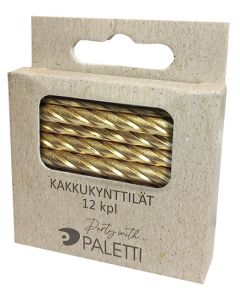Kakkukynttilä kulta 12 kpl