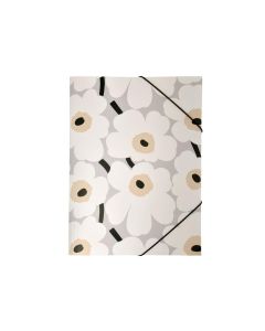 Kulmalukkokansio Marimekko Unikko harmaamusta