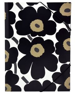Kulmalukkokansio Marimekko Unikko musta