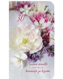 2-osainen onnittelu 30v