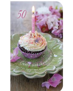 2-osainen onnittelu 50v