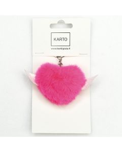 Avaimenperä sydän vaaleanpunainen