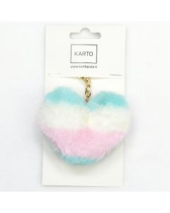 Avaimenperä sydän raita turkoosi