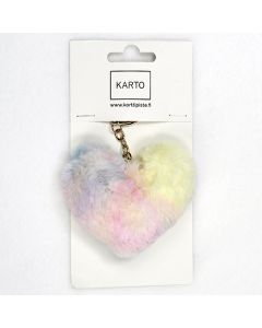 Avaimenperä sydän raita pastelli