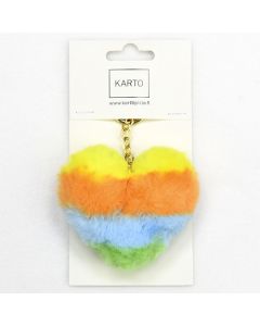 Avaimenperä sydän raita moniväri